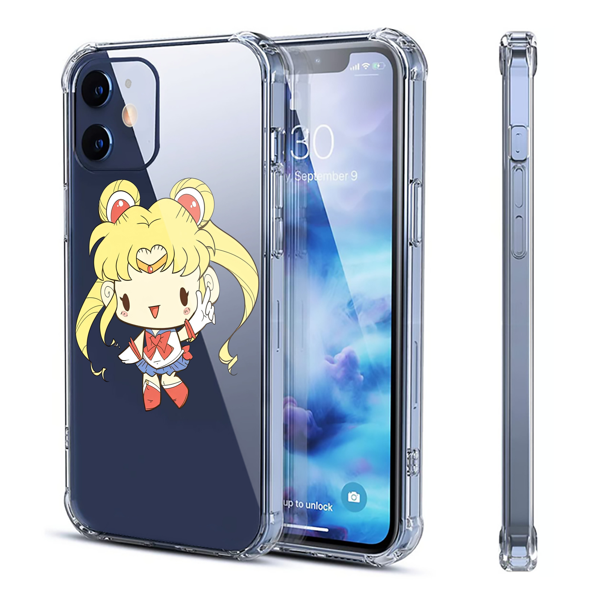 （画像用） 美少女戦士セーラームーン 月野 うさぎ つきの うさぎ Sailor Moon Tsukino Usagi 【iPhone 12シリーズ対応】透明スマホケース（クリアソフトケース）